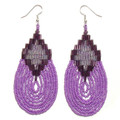 Purple Waterfall - Beaded Earrings
