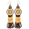Bronze Medallion - Beaded Earrings