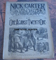 1891 NICK CARTER LIBRARY #4 ONE AGAINST TWENTY-ONE DIME NOVEL STORY PAPER