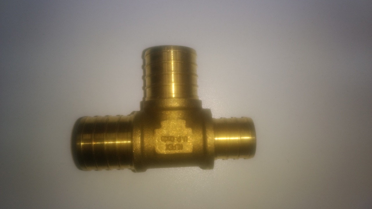 PBi Brass Pex Barbed Fittings Tee 1x3/4" x 1 4pcs Topline Green Store