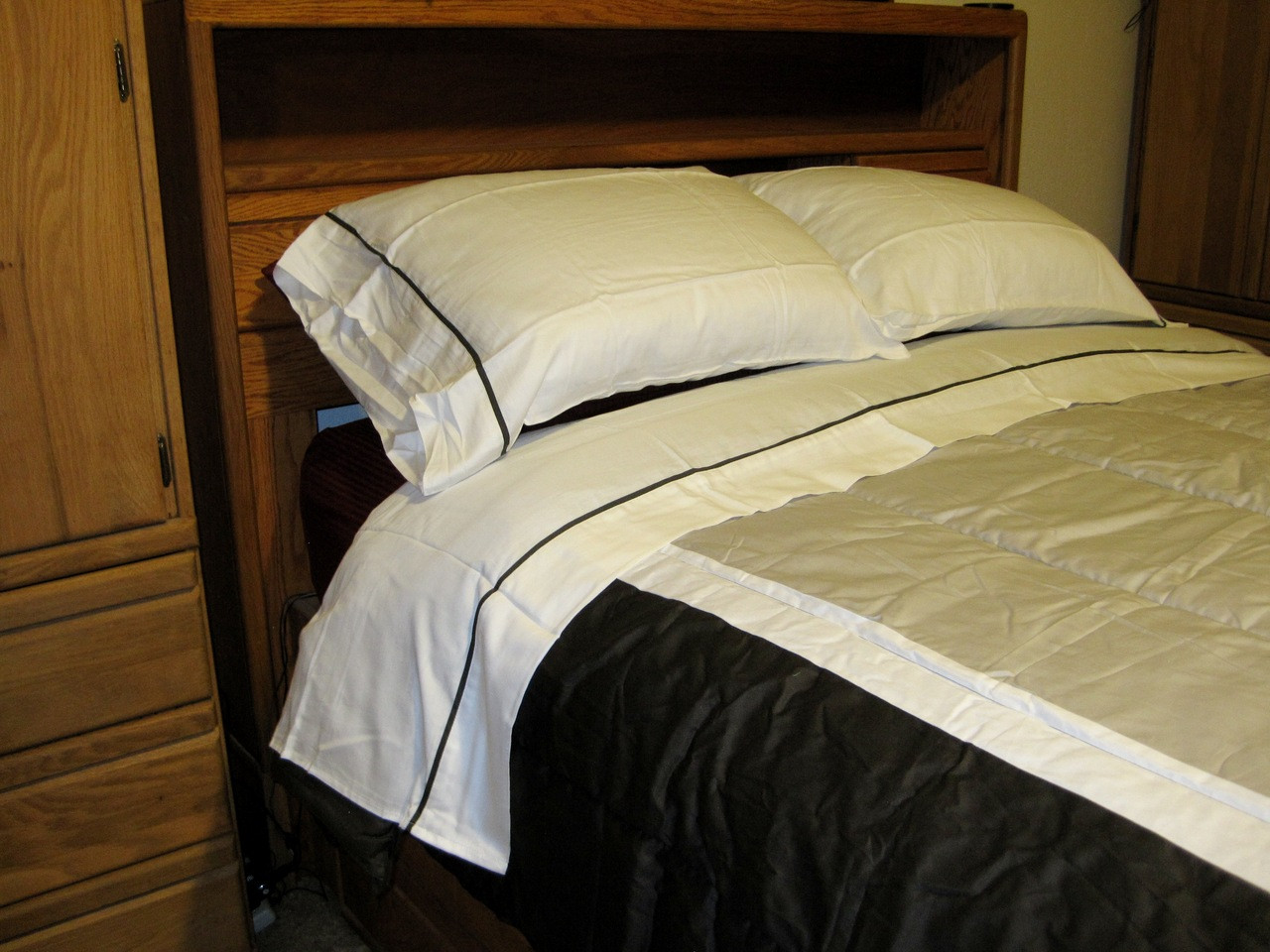 Queen Bed Bath Beyond Boulevard Black Khaki White Sheet Comforter Set