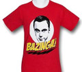 MEN LARGE - The Big Bang Theory - Red Sheldon Bazinga! GRAPHIC TEE T-SHIRT
