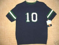GIRLS 10 / 12- Rt. 66 - Sequined #10 Navy Blue, Green & White Sports SWEATER