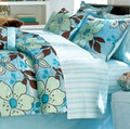 STANDARD- JCPenney JCP - Bon Aire Teal, Brown, Gray QUILTED SATIN PILLOW SHAM
