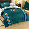TWIN / FULL - NFL - Officially Licensed Miami Dolphins SHAM & COMFORTER SET