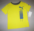 BOYS 3T - Puma -  Yellow with Navy Puma Logo & Lettering Short Sleeved Shirt
