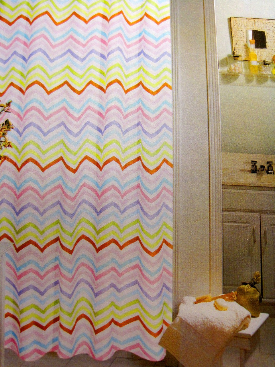 Fabric Popular Bath Ziggy Stardust Green Blue Purple Pink