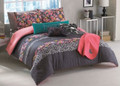 TWIN / TWIN XL - Roxy by Quiksilver - Samantha Floral THROW, PILLOW, COMFORTER & SHAM SET