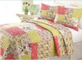 TWIN - Home Classics - Alicia Patchwork Print QUILTED PILLOW SHAM & QUILT SET