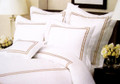 STANDARD - Hotel Style - St Regis - White w/Gold Embroidered Trim PILLOW SHAM