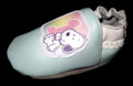 TODDERS SIZE 7-8 - Baby Snoopy - Pastel Aqua Soft Soles SHOES FOOTLETS