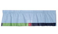 KIDS LINE  - All Sports - Oxford Blue with Navy, Green & Brick Border 60 inches Wide x 14 inches Tall VALANCE