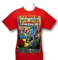 MEN'S MEDIUM - DC Comics - Captain America Graphics on Red T-SHIRT