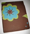 FABRIC - Regency - Chocolate Appeal Brown with Aqua & Green Flowers SHOWER CURTAIN