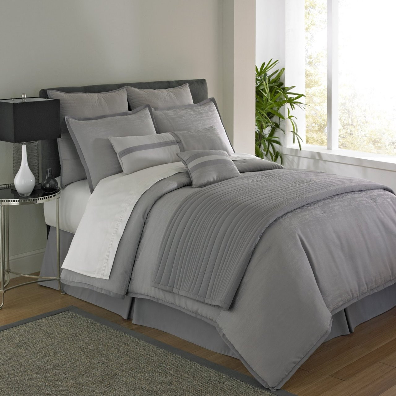 QUEEN JCP Home Studio Granite DECO PILLOW, SHAMS, COVERLET