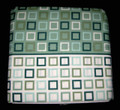 FULL - Essential Home - City Squares Green, Aqua & White Geometric Print SHEET SET