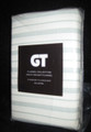 STANDARD - GT Grayish Teal Stripes on Cream TWO FLANNEL PILLOWCASES