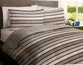 FULL - Project 101  11-Piece Gray Stripe THROW, DECO PILLOW, SHEETS, BEDSKIRT, SHAMS & COMFORTER SET
