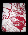 FABRIC - Cannon - Bloom Wine Floral Print on Cream HEAVYWEIGHT SHOWER CURTAIN