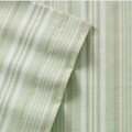 TWIN - Home Classics - Green Cream & Beige Stripe HEAVYWEIGHT FLANNEL SHEET SET