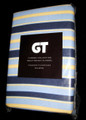 STANDARD - GT - Blue, Gold and White Stripe Stripes TWO FLANNEL PILLOWCASES