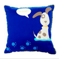 Colormate Kids - Mason Plaid - Dog Puppy Woof - SQUARE  DECORATIVE BED PILLOW