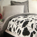 TWIN XL - Essential Home - 5-pc Brianna Black & White Floral SHEETs SHAM & COMFORTER SET