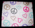 TWIN / SINGLE - Divatex Kids - Peace & Luv Multi-Color Hearts & Peace Signs SHEET SET