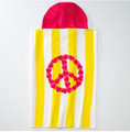 JUMPING BEANS - Peace - Ages 3-6 Cotton Striped HOODED BEACH WRAP /  BATH TOWEL