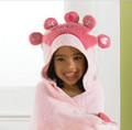 JUMPING BEANS - Pink Princess - Ages 3-7 Cotton HOODED BEACH WRAP /  BATH TOWEL