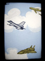 STANDARD - GT - Jet Planes & Clouds on Blue - TWO FLANNEL PILLOWCASES