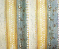 FABRIC - Mon-Tex - Colony Cotton/Polyester Blue-Gold-Brown-Cream SHOWER CURTAIN