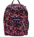 JANSPORT - Big Student - Pink Pansy Ditzy Daisy Pink Black Floral  XL BACKPACK