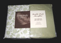KING - Bay Linens - 8-pc Sage Green Solid & Floral Print TWO COMPLETE SHEET SETS