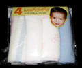 BEST BRANDS - 4-Pack Baby Infant 9 x 9 inch Cotton/Poly Terrycloth WASHCLOTHS