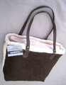 CANNON - Brown & Cream 50 x 60 inch SUEDE / SHERPA STADIUM THROW & TOTE BAG