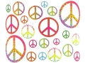WALL DESIGNER ACCENTS - Peace Signs WALL ART APPLIQUES /  DECALS