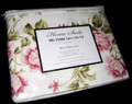 TWIN - Home Suite - 300 TC Cotton / Poly Pink Floral Print on Cream SHEET SET