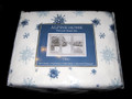 TWIN - Alpine Home - Blue Snowflakes on Cream FLANNEL SHEET SET