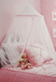 CIRCO - 20 x 72 inch White Netting with Pink Satin Trim BED CANOPY