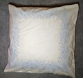 EURO SIZE - Malabar Home  - Pale Blue Floral Embroidery on Cream  PILLOW SHAM