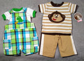 Boys 0-3 Months -- Two  New Child of Mine Playsets (Shortalls Set and Pants Set)