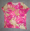 Women Size 1X -- New w/o Tags -- Croft & Barrow Pink Tropical Print Top