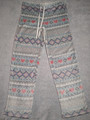 Women Size 8-10 -- Used Like New - Secret Treasures Pretty Design on Gray Superminky Fleece Lounge Pants 