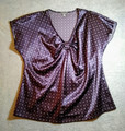 Women Size XL -- New with Tags -- Apt 9 Satin Purple Geometric Print Dress Blouse