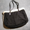 Used CANNON - Black & Cream 13 x 14 x 7 inch SUEDE / SHERPA TOTE BAG