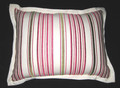 OBLONG - Green & Fuchsia Stripes on Cream 12 x 16 Inch DECORATIVE BED PILLOW