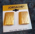 New Jordache Clip-on with Brushed Gold Tone Finish Earrings