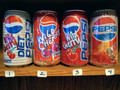 Used in Fair to Good Condition 1988-1995 Four-pc  Wild Cherry Pepsi Can Collection