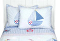 STANDARD SIZE - Tiddliwinks - Sailboat QUILTED PILLOW SHAM